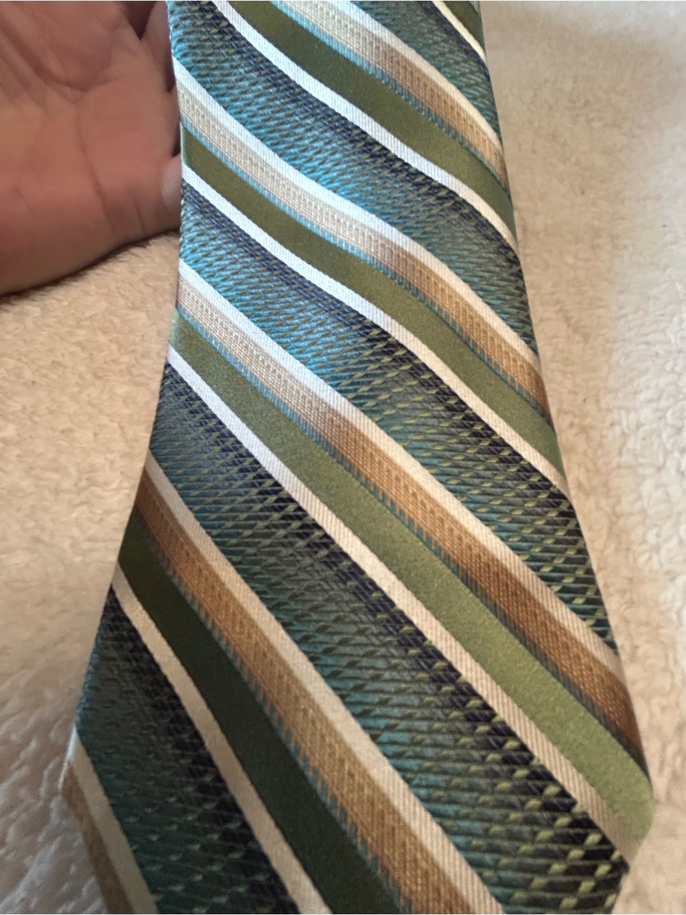 Tall/Long - Green Striped Necktie